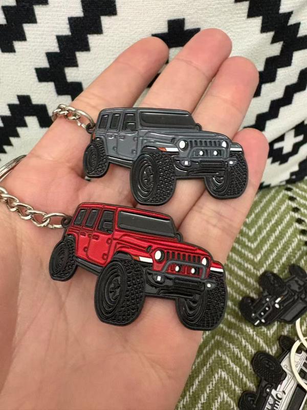 Jeep Wrangler Keychain - Double-sided Metal Design with Sharp Clear Contours & Vivid Bright Colors for Jeep Owners Durable Stylish Accessory
