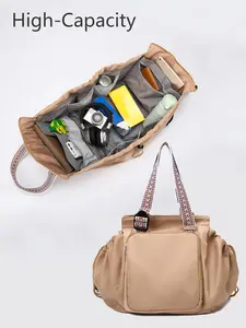 Fashion simplicity, large capacity, multi-compartment design, backpack luggage bag, foldable short-distance travel storage handbag, lightweight daily versatile shopping bag, suitable for shopping and traveling, Travel Duffle Bag, Travel Folding Bag