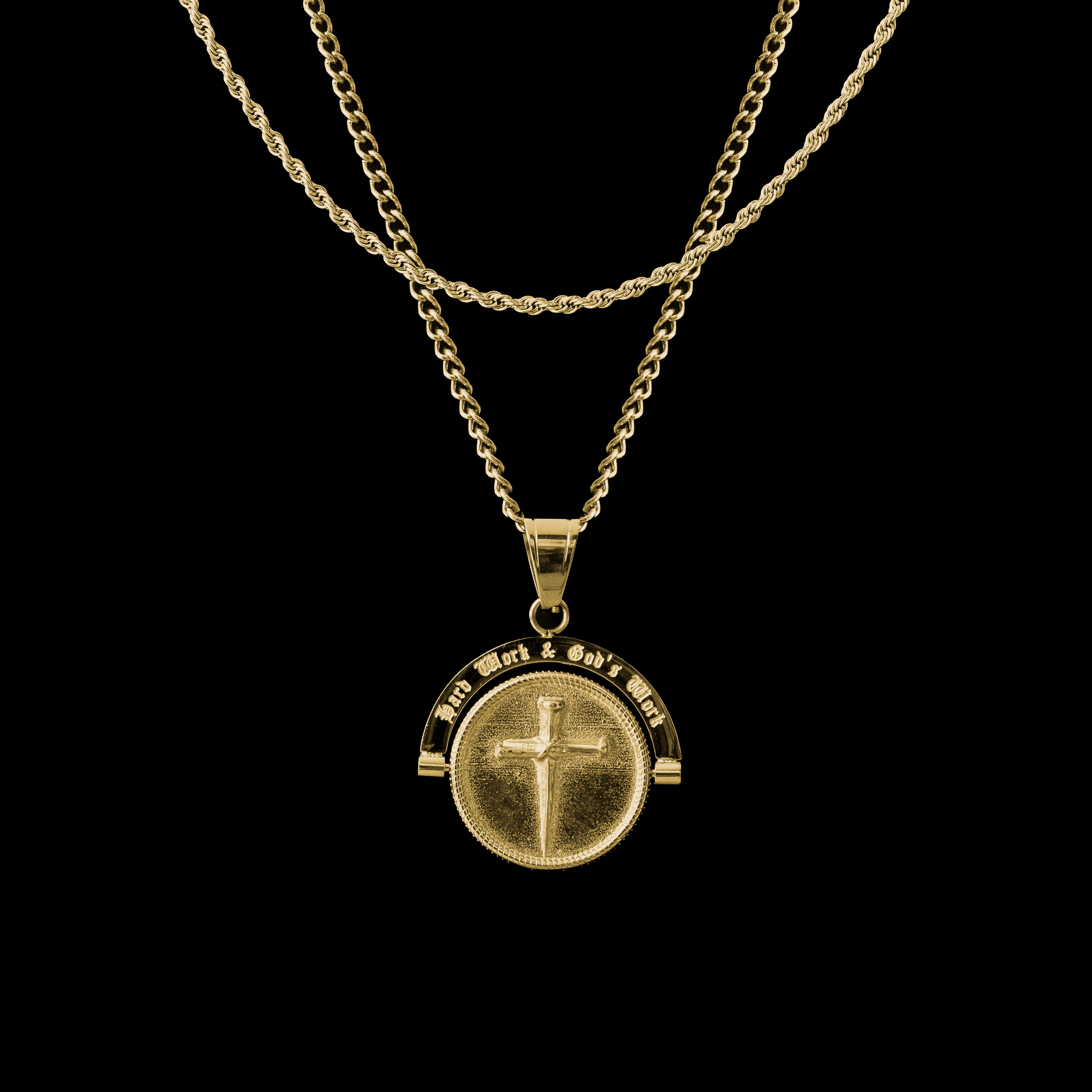 Humbler 'Hard Work & God's Work' - Double Sided Pendant Humbler 'Hard Work & God's Work' - Double Sided Pendant