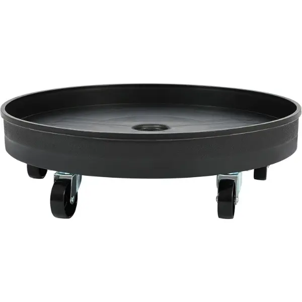 HECASA Universal Drum Dolly for 55 Gallon Round Container, 500 lbs Heavy Duty Plastic Drum Cart Barrel Cart Barrel Dolly Water Drums Trash Can Dolly with 5 Swivel Wheels for Transport Black