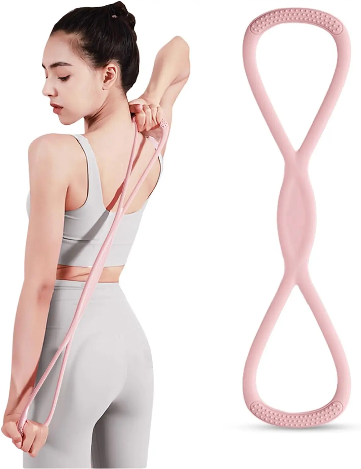 Figure 8 Resistance Bands for Women Men,Resistance Band Figure for Working Out, Non-Slip Handles, Home Gym, Yoga & Physical Therapy