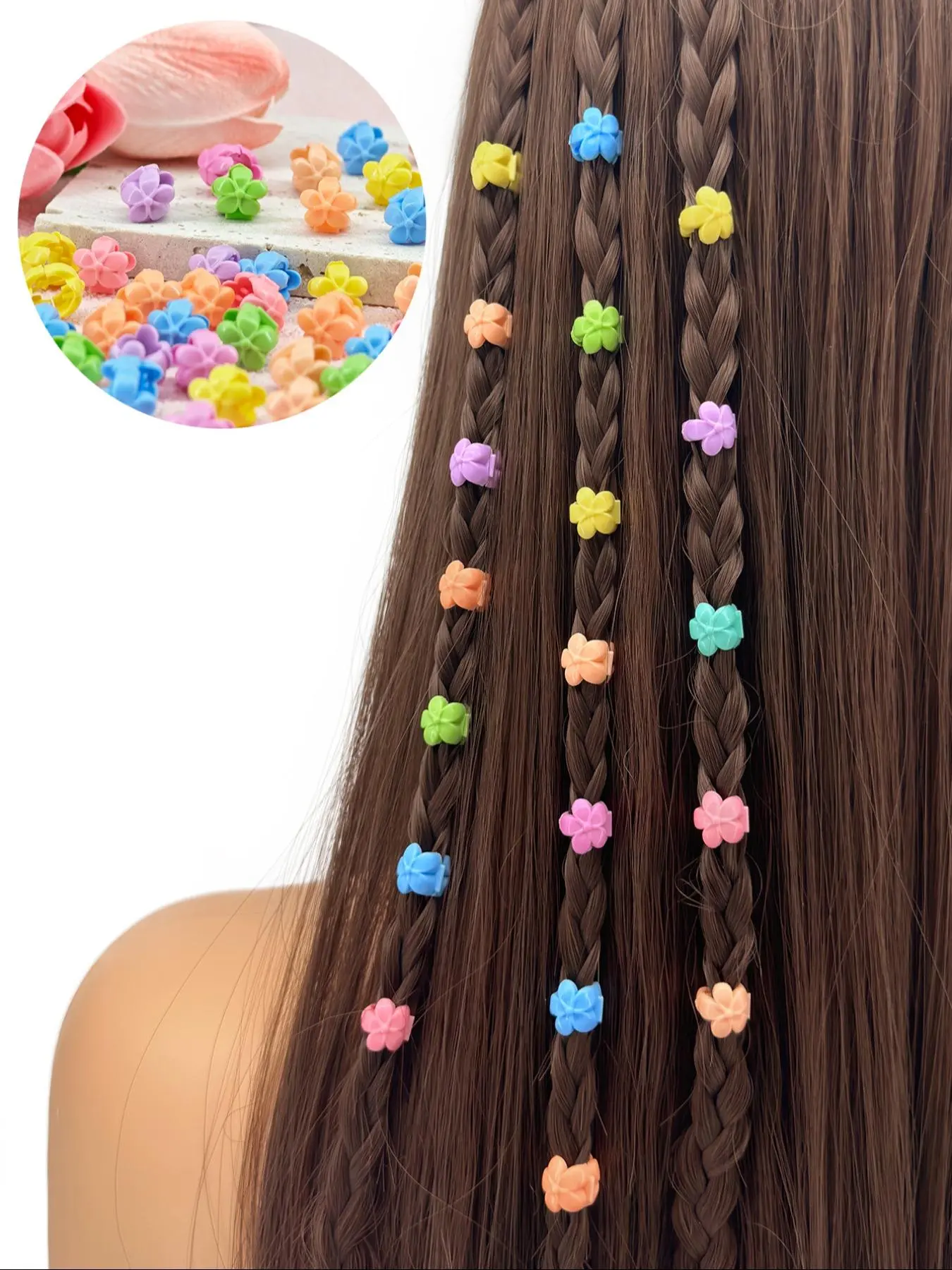 Cute Flower Design Hair Accessories, Colorful Hair Accessories for Women & Girls, Floral Hair Accessories, Pink Minimalist Headwear Suitable for Thick Hair, Barrettes Hair Clips, Hair Clip Set, Hair Claws Set, Hair Clips For Styling