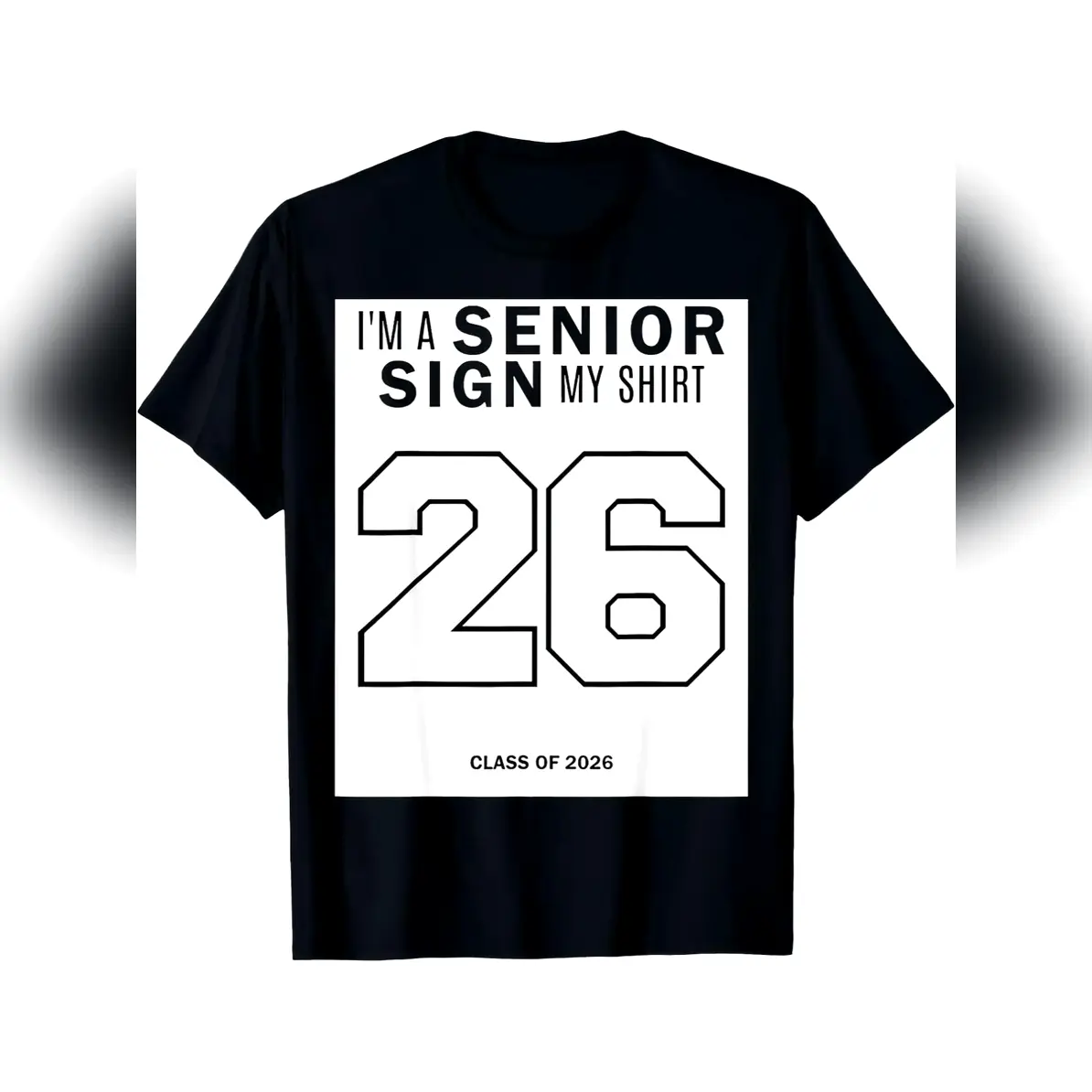 Class Of 2026 Senior Shirt Sign My Shirt With Number 26 - Graduation Countdown T-Shirt For Seniors - Senior Week Party O All-Season Cotton T-Shirt