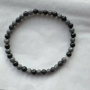 Black sesame jadeite Jade beads (wuji jade) customizable length