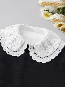 Women's Detachable Blouse Collar, Lace Peter Pan Collar Half Shirt, Perfect for Layering, Stylish & Versatile Design