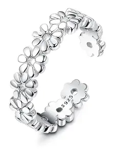 1 Pc S925 Sterling Silver Toe Ring Female Arrow Infinite Retro Celtic Knot Daisy Flower Fashion Toe Ring Adjustable Toe Ring Summer Beach Foot Jewelry Set.