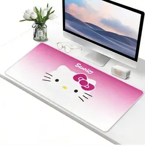 Sanrio Hello Kitty 31x12-inch Flat-Edge Mouse Pad for Smooth Precise Mouse Tracking Ideal for Work & Gaming Enhances Mouse Control with Anti-Slip Rubber Base