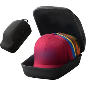 Hard Hat Travel Case – Storage for Baseball Caps with Carrying Handle and Adjustable Shoulder Strap, Hat Organizer Protects up to 6 Hats, for Travel and Home Storage (Black)