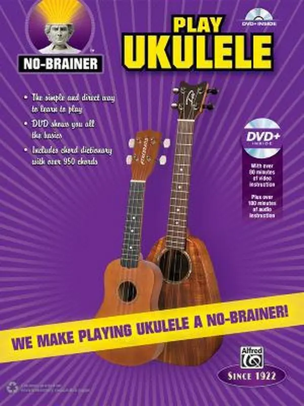 USED Alfred "No-Brainer Play Ukulele" Learning Book with DVD Video Lessons (English Paperback)