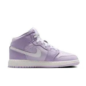 Youth Jordan 1 Mid Violet Mist/White-Barely Grape (DQ8423 502) (GS)