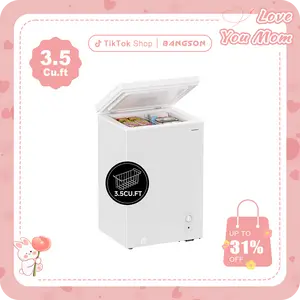 BANGSON 3.5 Cu.Ft Chest Freezer, Freezer With Removable Basket, Adjustable Temperature Deep Freezer, Home, Dorms, Apartment, Office, Gift Idea, Christmas Gift