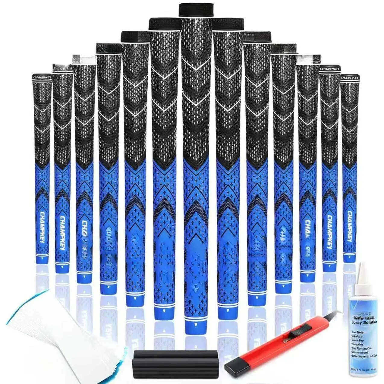 Golf Grips 13 Pack | Come with Solvent,15 Tapes,Vise Clamp and Hook  |  Weather Control and High Feedback Golf Club Grips