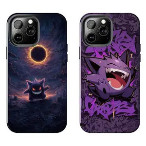 Custom Gengar Inspired Anime Graphic Phone Case for iPhone 17-7 Pro Max Plus & Samsung Galaxy S25-S21 Ultra Plus