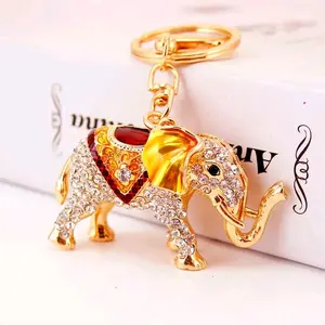 Rhinestone Elephant Keychain - Costume Jewelry & Accessories for Women portable keychain