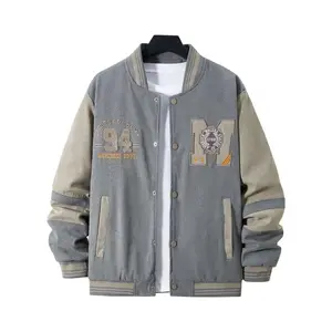 Men's Varsity Jacket College Letterman Baseball Bomber Jacket Lightweight Fashion Causal with Patch Internal Pocket