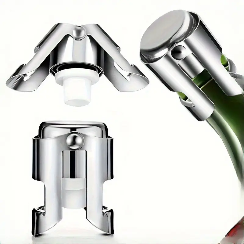 1pc, Champagne Stopper, Dual Clasp Bottle Seal, Sparkling Wine Preserver, No Rust, Freshness Keeper, Home Bar Accessories