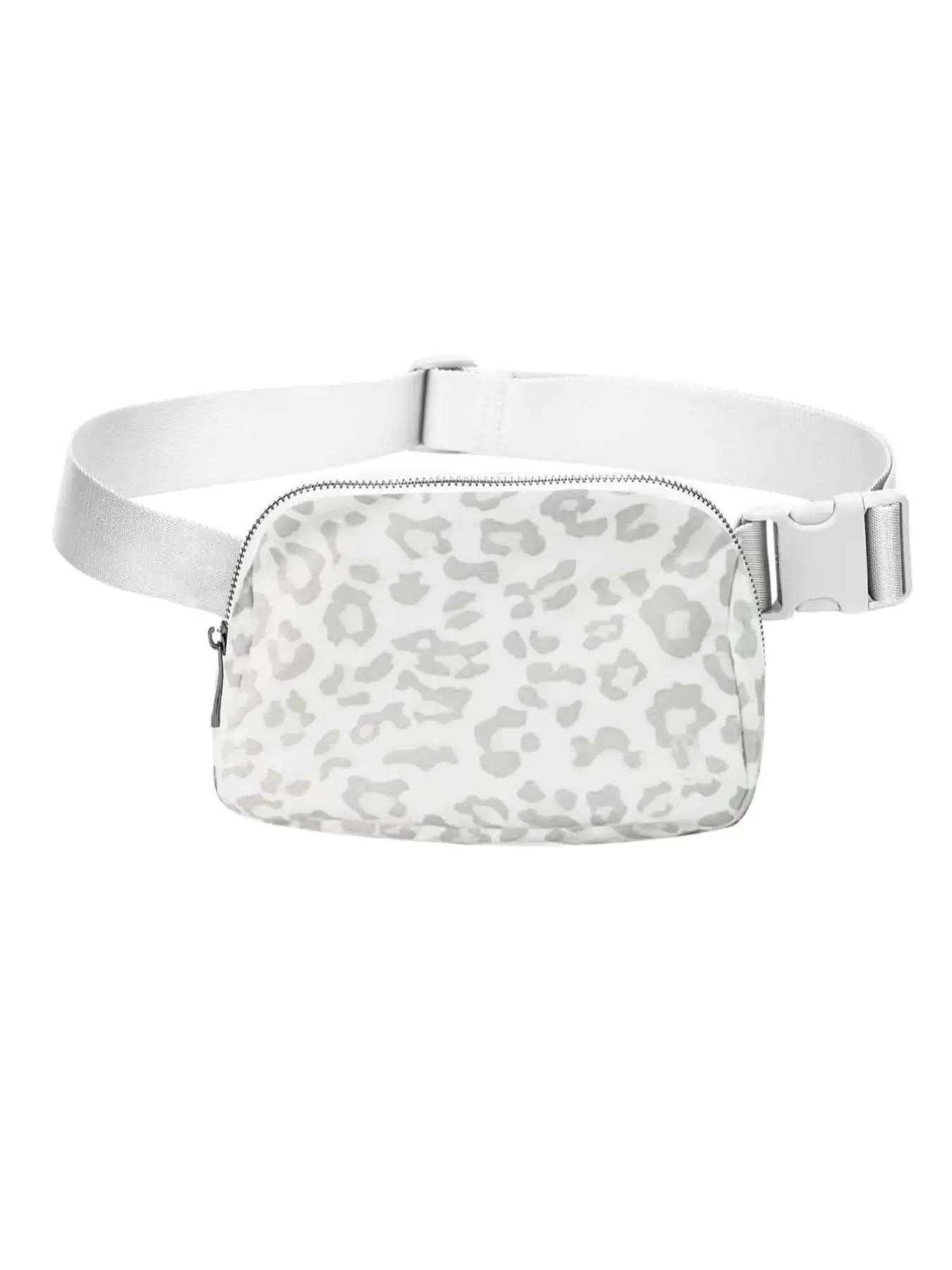 Casual Plain/Leopard Pattern Fanny Pack, Sporty Zipper Chest Bag For Men & Women, Outdoor Running Waist Bag