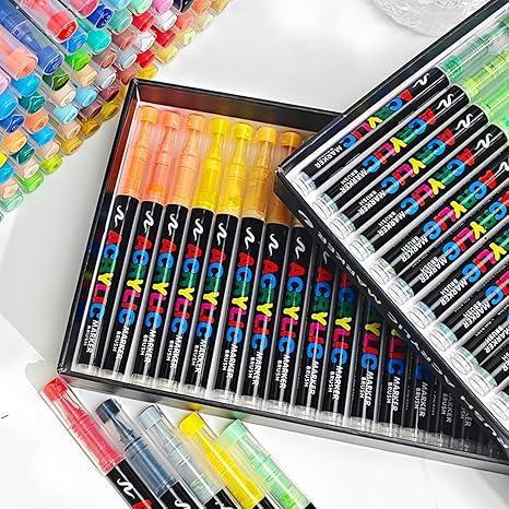 36 Color Acrylic Marker - Graffiti Pen Painting Set, Acrylic Paint Pen, Stroke Marker pen, Waterproof and Quick Drying, Stronger Coverage, Black Friday & Cyber Monday, Thanksgiving gifts, Christmas gifts