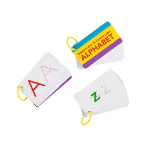4 1/2" x 2 1/2" Double-Sided Laminated Alphabet Cards on a Ring - 6 Pc.