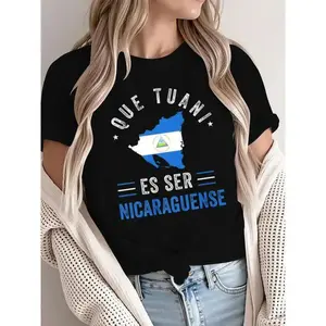 Graphic Tee Men Casual Top Classic Men Party Wear Soft Comfortable Design Clothes Cotton Crewneck Clothing Nicaragua Flag Shirt