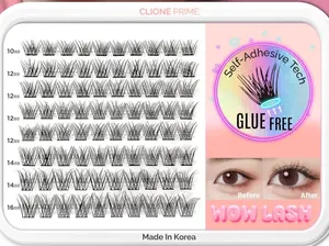 Korean Self Adhesive Lash Clusters Classic Look No Glue Press On Pre Bond Lash Clusters Fluffy Self Adhesive False Eyelashes No Glue Needed Reusable Wispy Eyelash Extensions