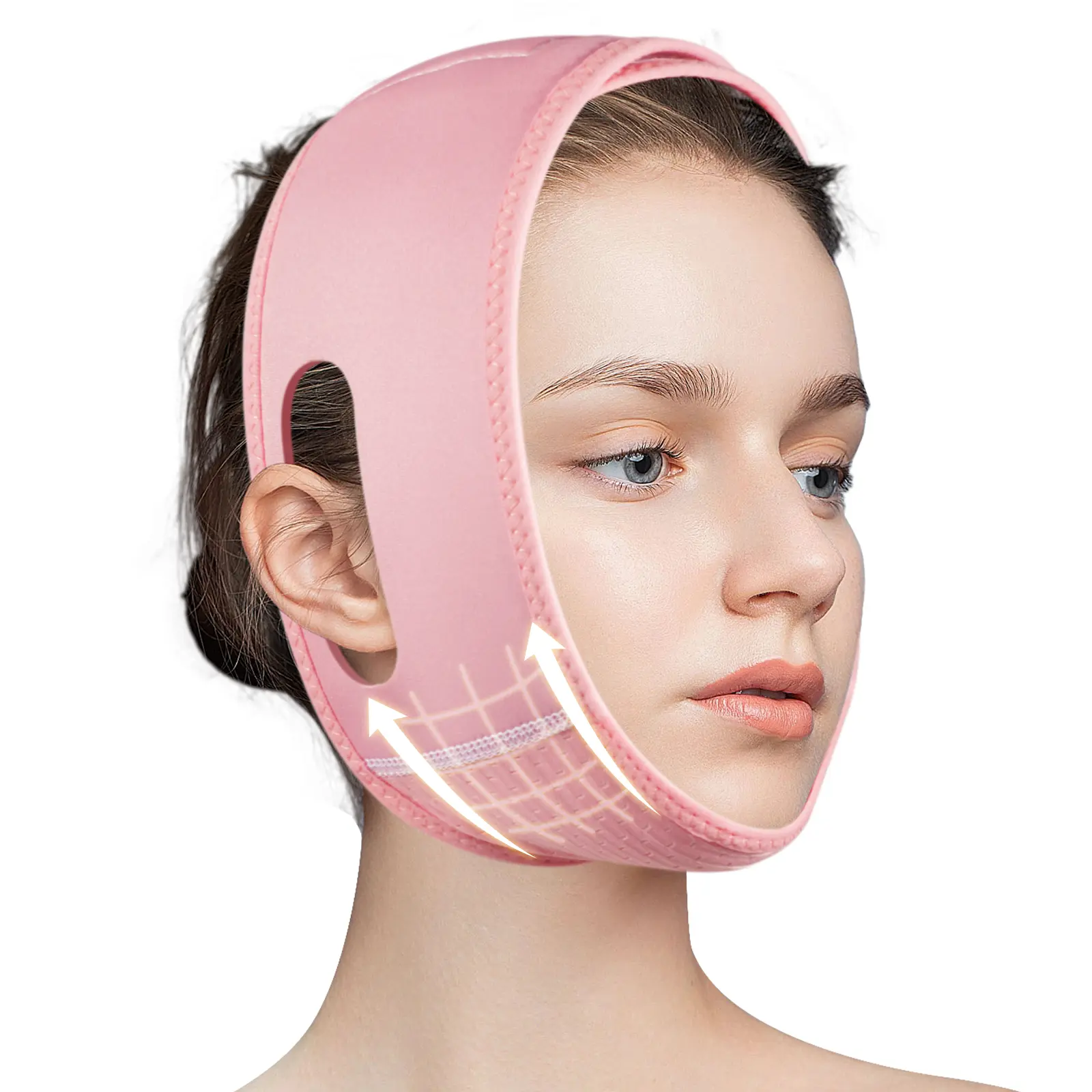CARER SPARK Reusable Face Lifting Strap Double Chin Reducer V-line Belt Slimming Face Mask Silicone Scar Sheets derma roller men Breathable Fabric Youthful Appearance skincare tools