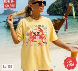 Bubble Crab Shirt Comfort Colors, Trendy Women's Tshirt EWF