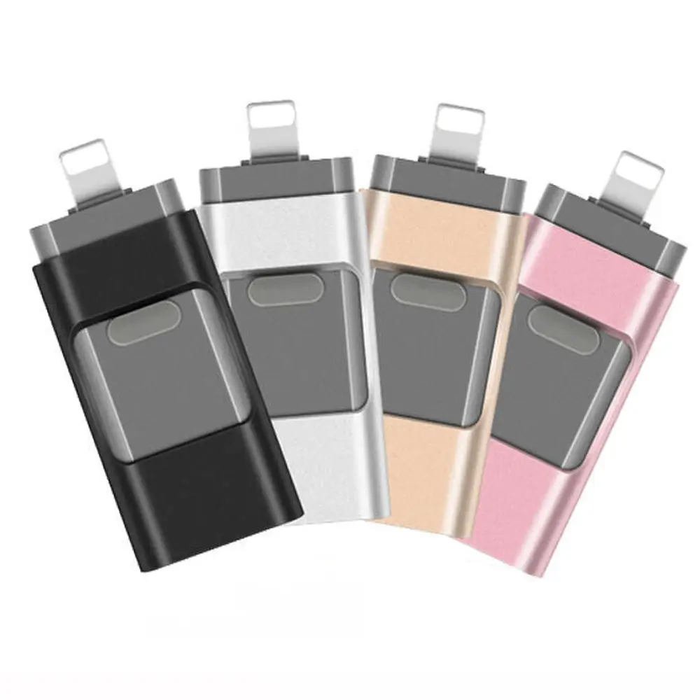 4-in-1 OTG Flash Drive for iPhone & iPad & Android & Type-C & PC, Ultra-Fast USB 3.0 Memory Stick Photo Stick Pen Drive Thumb Drive 64GB 128GB 256GB 512GB 1TB – Great Gift Idea