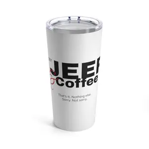 My Jeep & Coffee Tumbler, 20oz, Dishwasher Safe, Stainless Steel, Double Wall Insulation