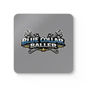 Cork Coaster Set — "Blue Collar Baller" Tool-Shop Drink Coasters (4-Pack)