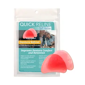 Soft Reline Denture Reliner Kit (Boil & Fit) – for Full & Partial Dentures, 2 Reline Pucks Included, Remoldable for Adjustments, Zinc-Free, Custom Comfortable Fit in Minutes, Lasts Up to 3 Months