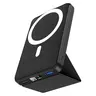 Podoru 10000mAh Compact Wireless MagSafe Power Bank - 20W PD Fast Charging, Silicone Durable, LED Display, Foldable Stand, Dual USB-C/Lightning/USB-A Inputs, Mobile Charger for iPhone 17-12 Series Smartphone Devices Protection