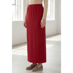 Modest 36" Classic Skirt in Brick Red