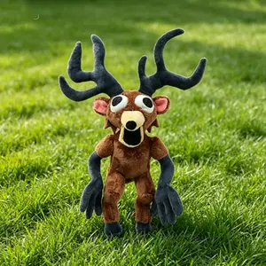 Dark-themed Reindeer Owl Plush Toy Creative Quirky Doll for Room Decoration Niche Collector's Item Gift Unique Whimsy Addition