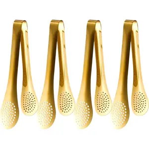 4Pack Gold Tongs For Serving,Food Grade Stainless Steel 9inch Mini Tongs Appetizers for Parties Catering, Sugar,Desserts,Tea Party, Coffee Bar Kitchen Utensils - Home Improvement.