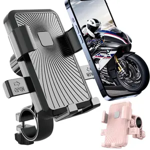 Bike Phone Holder Mount, Secure Handlebar Phone Mount Holder for Bike and Motorcycle, Suitable for iPhone and 4.7-7.2" Smartphones