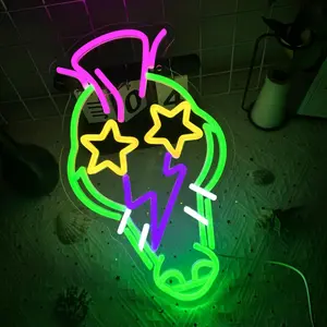 Creative Crocodile Shaped USB Powered Neon Sign, LED Neon Light, Non-Dimmable Neon Wall Art for Bedroom, Game Room, Bar, Decorative Lights, Decorative Lighting