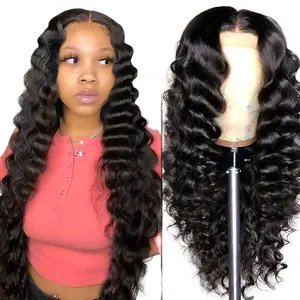 BGMgirl Loose Deep Pre Plucked Transparent Virgin Human Hair Wig Lace Front Wig human hair summerwins