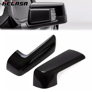 Pair Gloss Black Top Half Mirror Cap Cover For Chevy Silverado GMC Sierra 1500