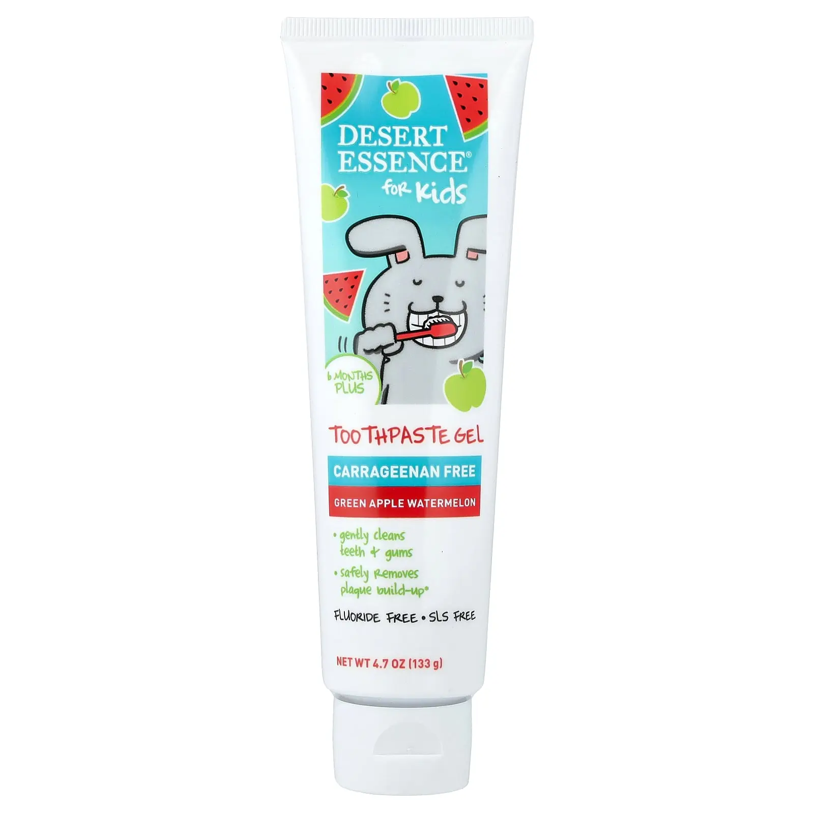 Desert Essence Kids, Toothpaste Gel, 6 Months+, Green Apple Watermelon, 4.7 oz (133 g)