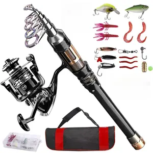 .com : ShinePick Fishing Rod Kit, Telescopic Fishing Pole and Reel Combo Full Kit with Line Lures Hooks Carrier Bag for Travel Saltwater Freshwater Boat Fishing Beginners(2.1M) : Sports & Outdoors