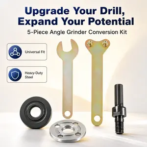 Professional 2-Pack Drill to Angle Grinder Conversion Kit, 10mm Mandrel Arbor Adapter for Industrial Cutting & Metal Polishing, High-Strength Steel Connecting Rod Set
