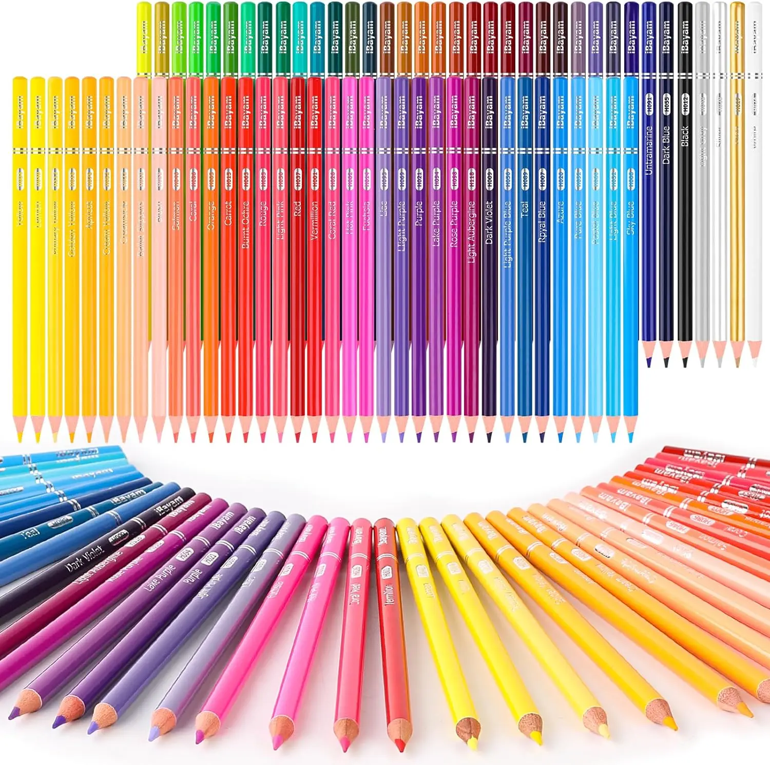 72 Count Colored Pencils for Adult Coloring Books - Soft Core Sketching Drawing Pencils, Color Pencil Set, Coloring Pencils Kit, Art Supplies for Adults, Kids - School Supplies, Gifts
