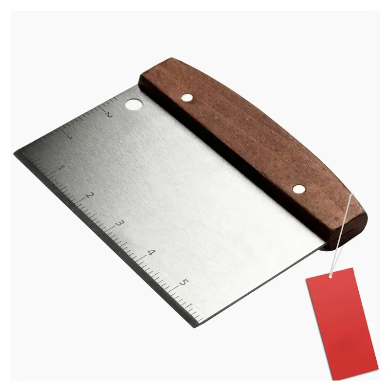 Multipurpose Bench Scraper, Stainless Steel Dough Scraper Cutter for Bread and Pizza, Metal Griddle Scraper Chopper