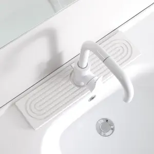 Stone Quick Dry Faucet Mat for Kitchen Sink [Diatomite Super Fast Drying] Stone Faucet Mat for Kitchen Sink Splash Guard Sinks Stone Quick Dry around Faucets Stones Drying Bathroom Quick Stones Mat