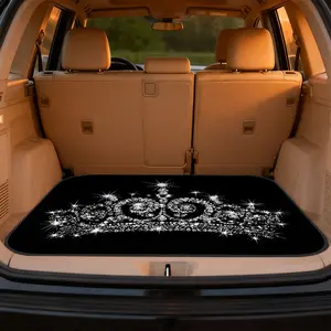 1pc Sparkling Jewel Crown design Car Cargo Mat, Car Accessories, universal trunk liner for SUV, sedan, wagon, ideal for family trips, work tools, outdoor gear, Car Interior Accessory, Vehicle Boot Floor Liner