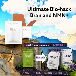 Ultimate Bio Hack Bundle Natural, GMO-Free Supplement 25 brān Snaps and 30 NMN+ Oral Strip Packs