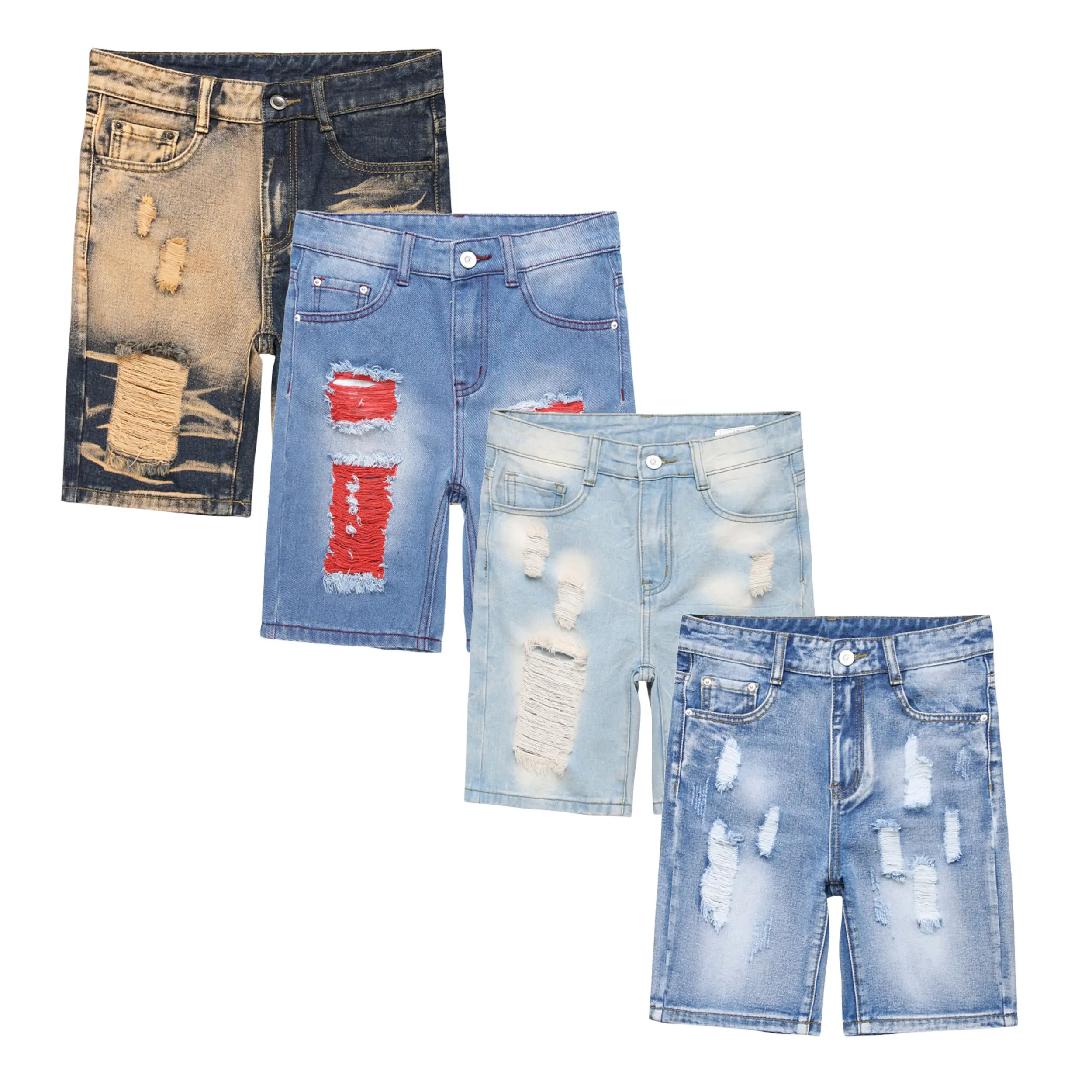 Boy's Jean Shorts Slim fit Ripped Destroyed Fashion Denim Shorts