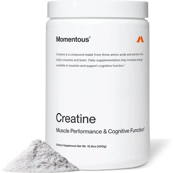 Momentous Creatine Monohydrate Powder - Creatine Powder - Supports Strength, Lean Muscle, & Recovery for Men & Women - NSF Certified for Sport - 5 g per Serving - 90 Servings