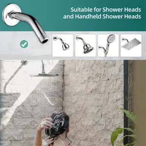 Multi-Size Wall-Mounted Shower Arm Extender, Multiple Lengths, and Silver Color Options, Bathroom Accessories, Stainless Steel